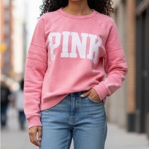 Victoria’s Secret PINK Print Graphic Crew in Tropical Pink